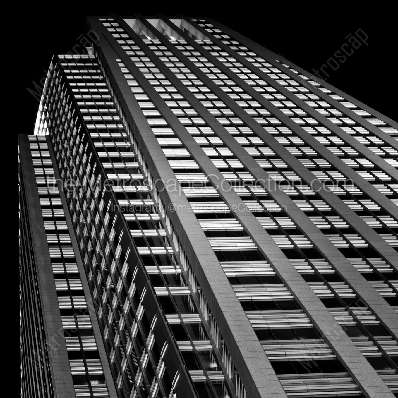 first national bank building at night Black & White Wall Art