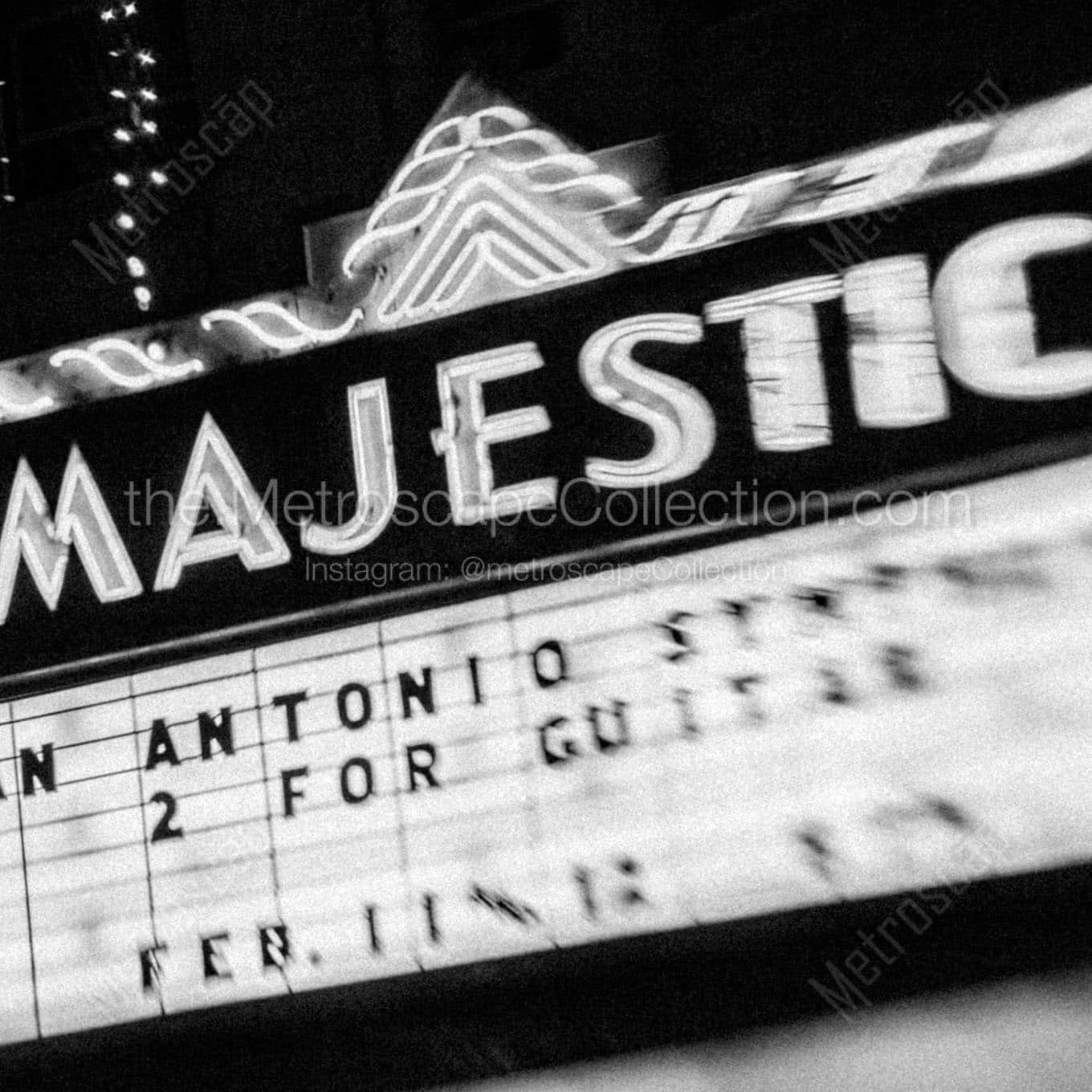 majestic theater sign Black & White Wall Art