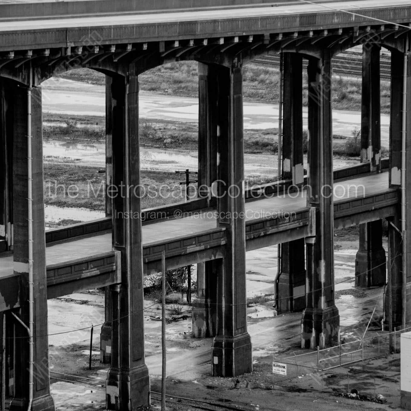 12th street viaduct to kc kansas Black & White Office Art