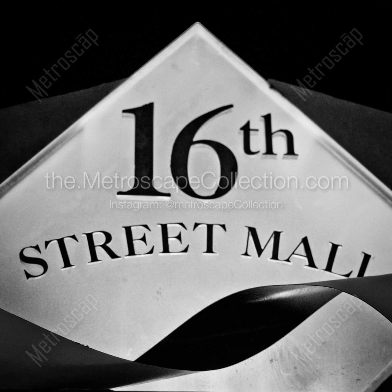 16th street mall sign Black & White Office Art