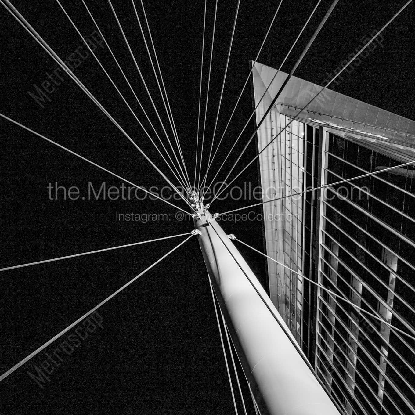 16th street pedestrian bridge at night Black & White Office Art