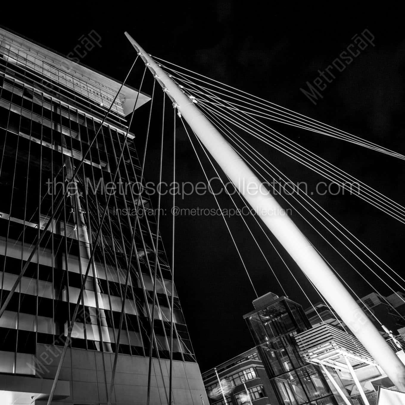 16th street pedestrian bridge platt river Black & White Office Art