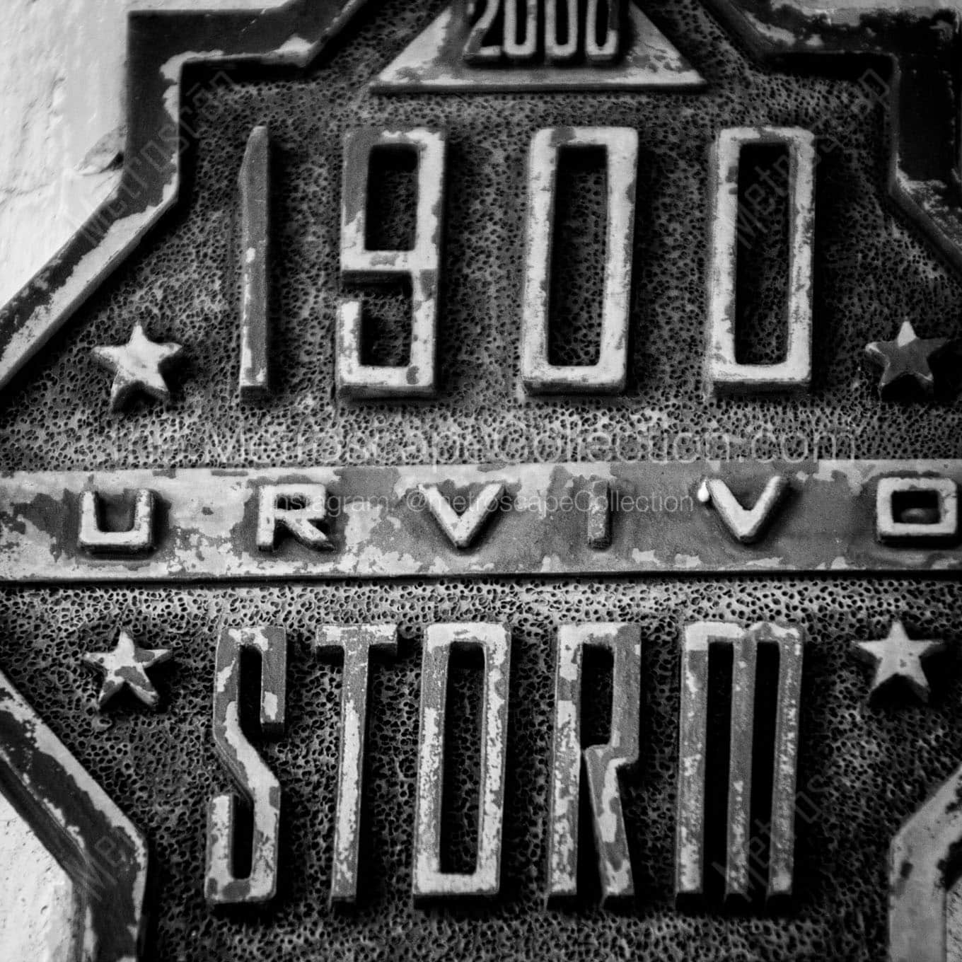 1900 galveston storm survivor marker Black & White Office Art
