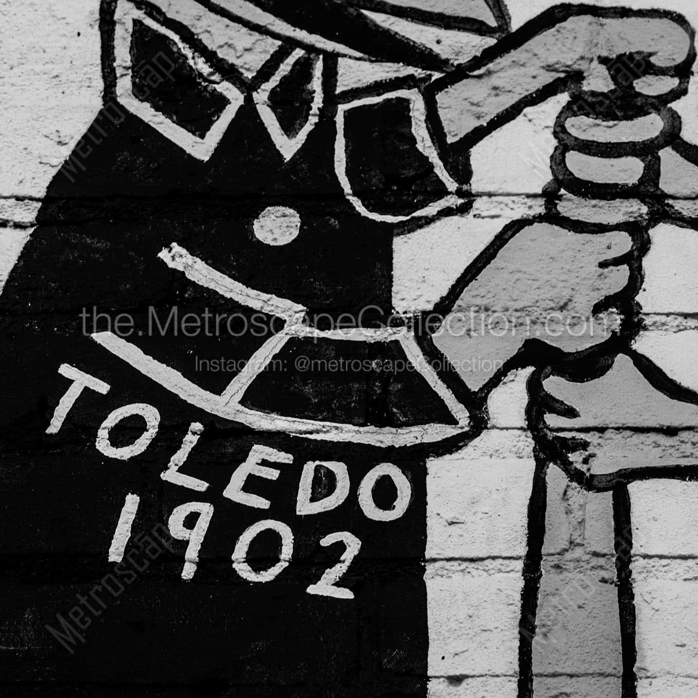 1902 toledo mud hens mural Black & White Office Art