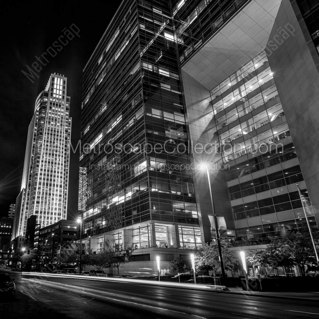 1st national building and union pacific building Black & White Office Art