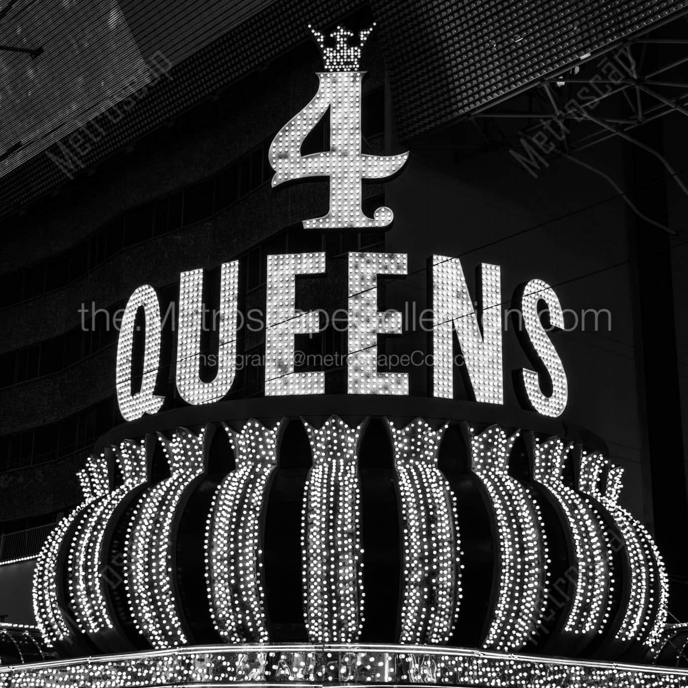 4 queens fremont street Black & White Office Art