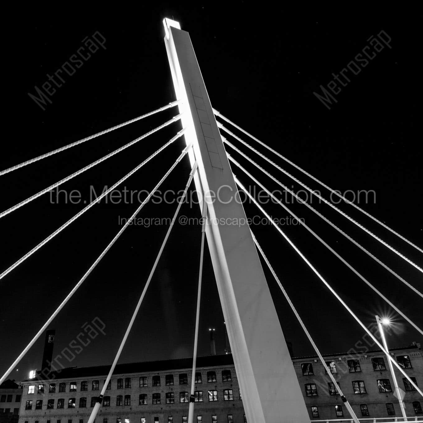 6th street bridge at night Black & White Office Art