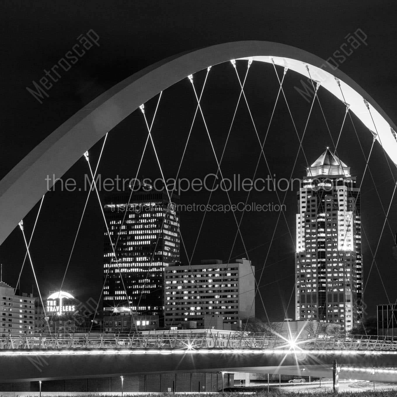 801 grand under neil smith pedestrian bridge Black & White Office Art