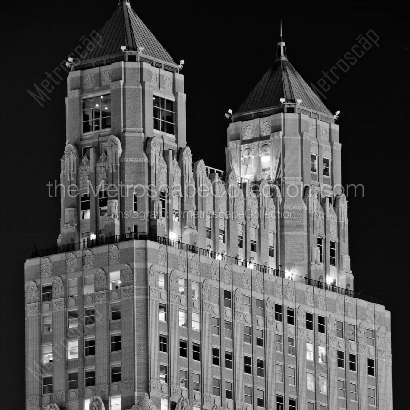 909 walnut building kc Black & White Office Art