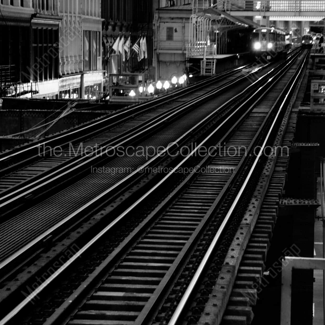 l train rails Black & White Office Art