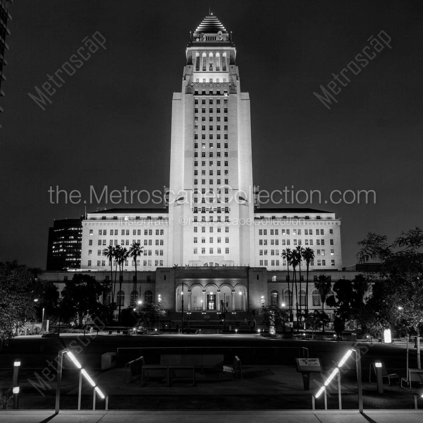 la city hall at night Black & White Office Art