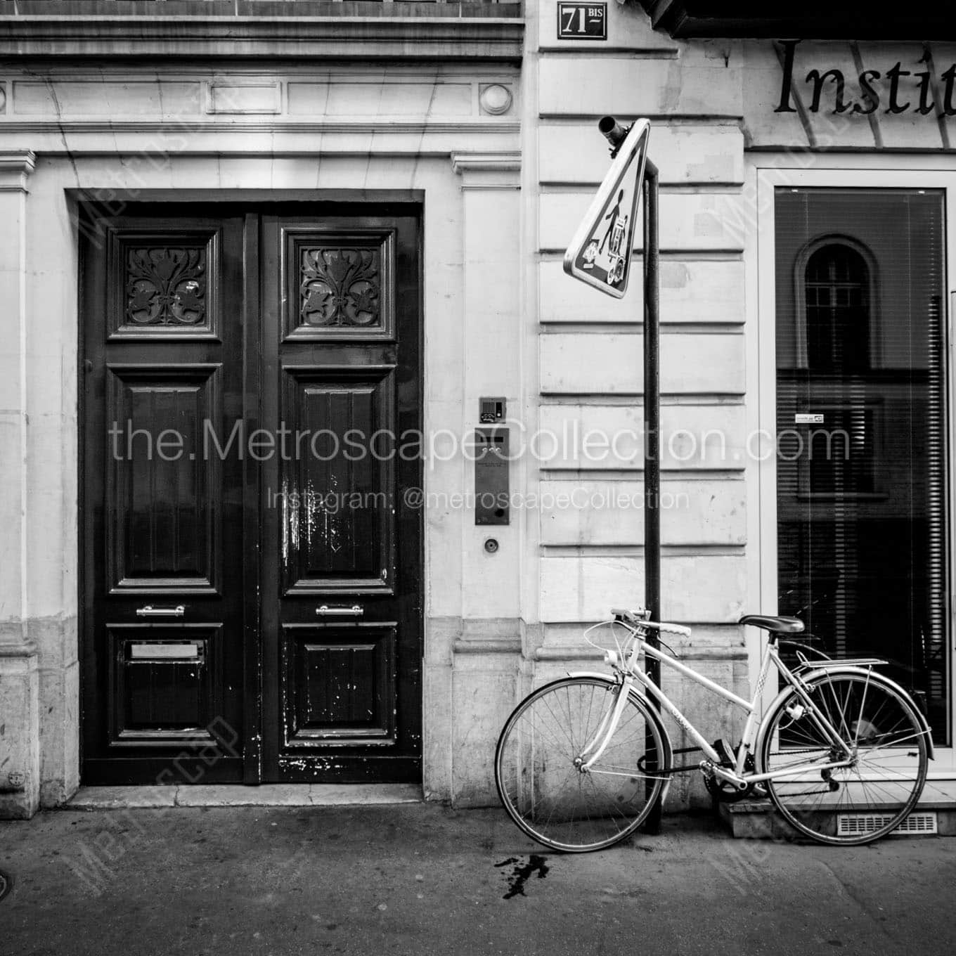 a parisian bicycle Black & White Office Art