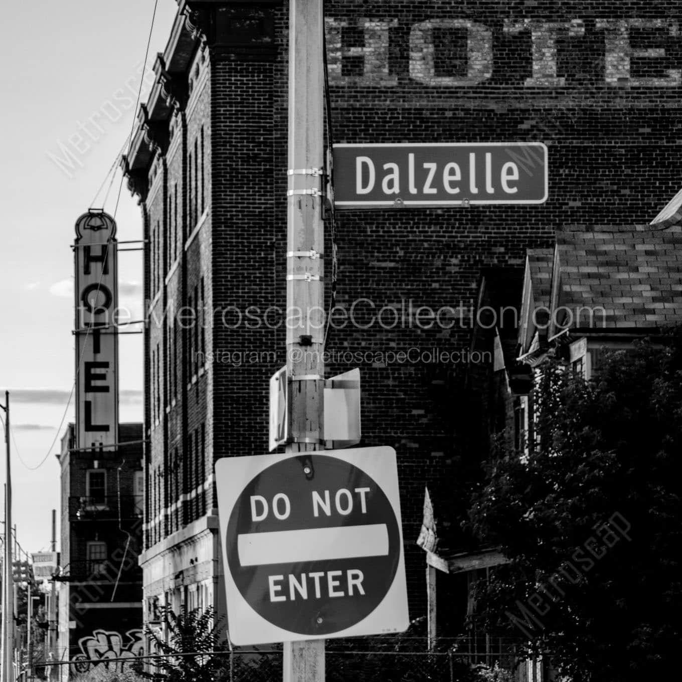 abandon hotel michigan central station Black & White Office Art