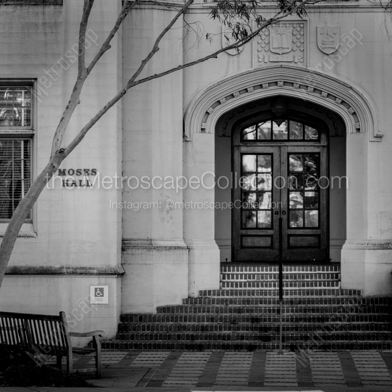 ableist entrance moses hall uc berkeley Black & White Office Art