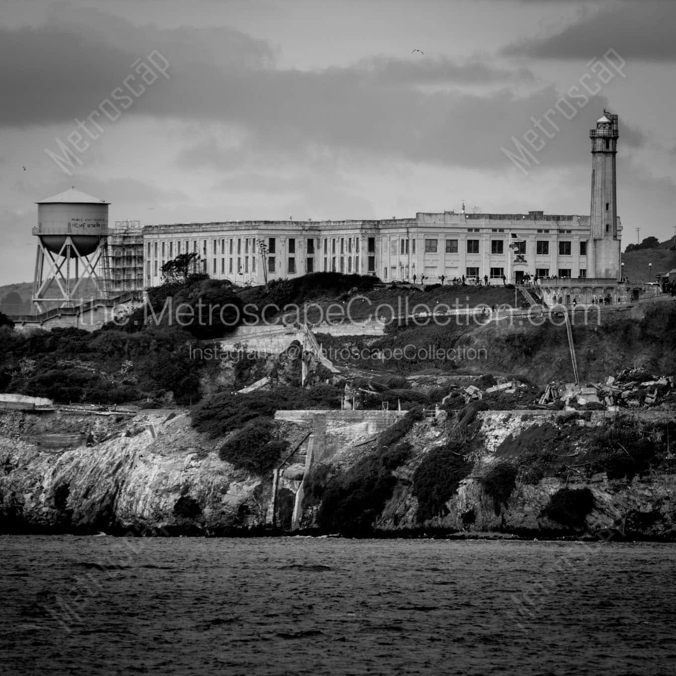 alcatraz island san francisco bay Black & White Office Art