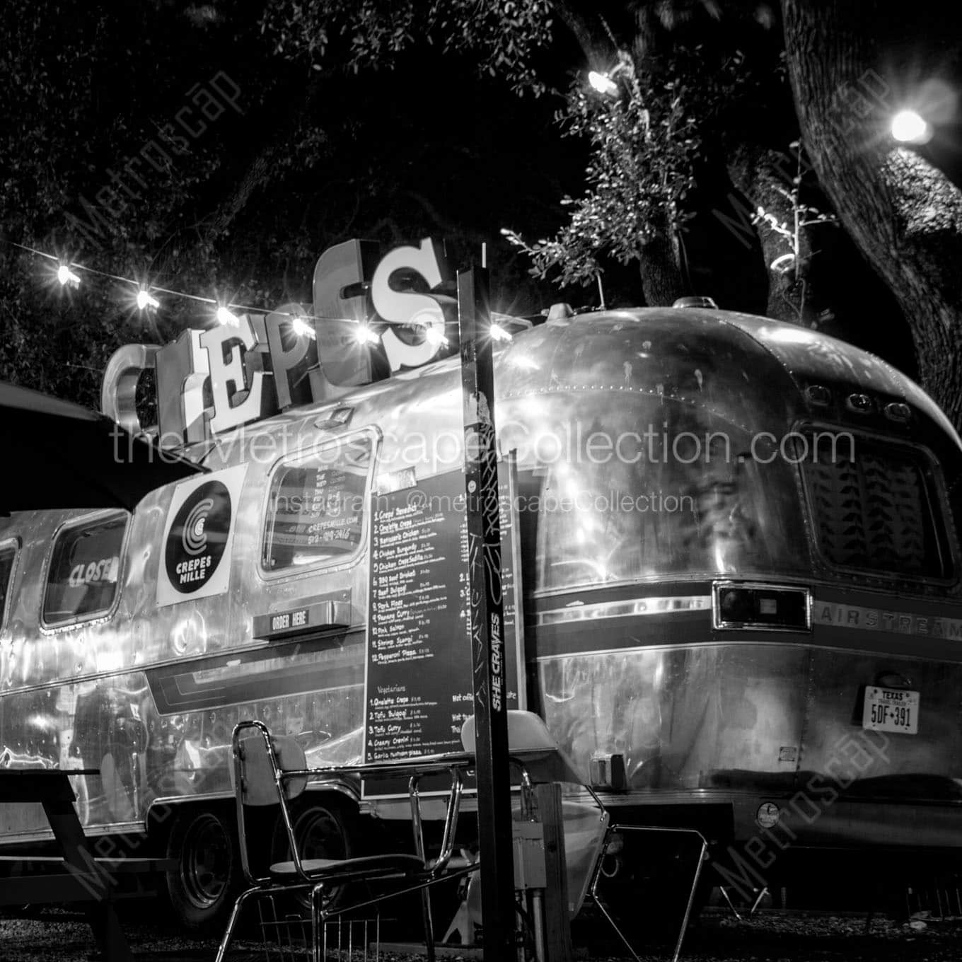 aluminium airstream crepes mille on soco Black & White Office Art