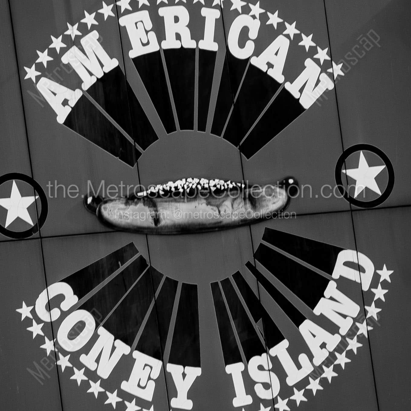 american coney island sign Black & White Office Art