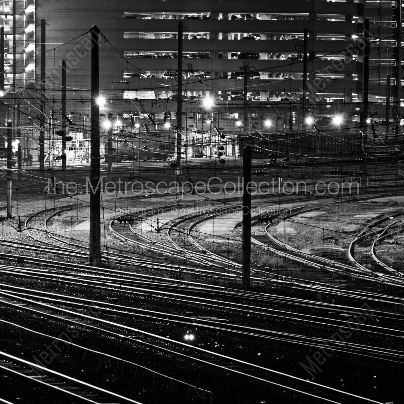 amtrak tracks 30th street station Black & White Office Art