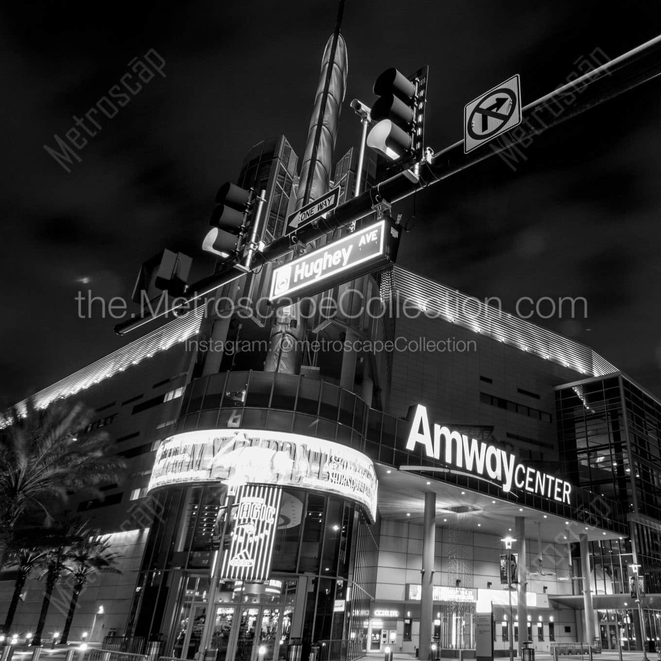 amway center at night Black & White Office Art