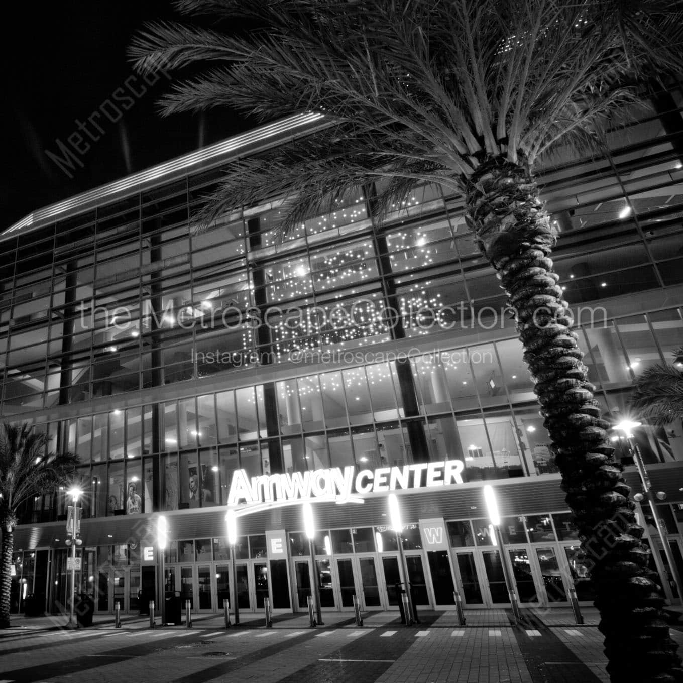 amway center downtown orlando at night Black & White Office Art