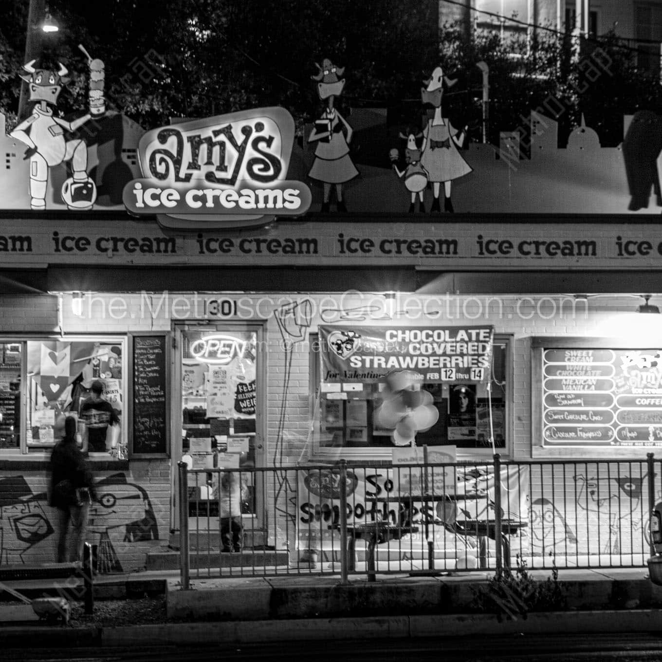 amys ice creams soco Black & White Office Art