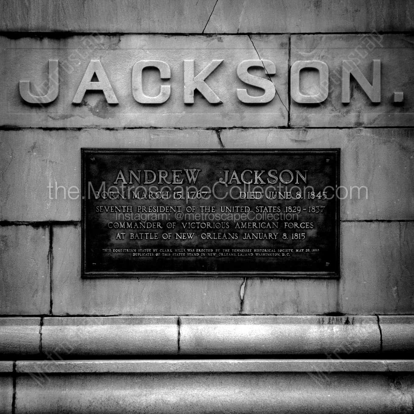 andrew jackson statue tennessee capitol Black & White Office Art