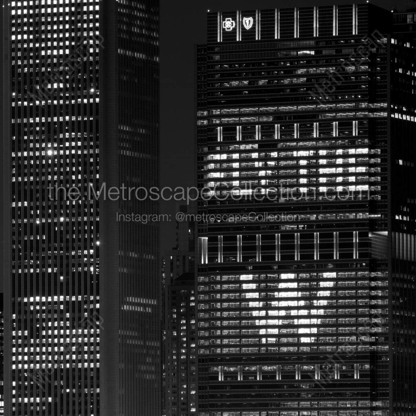 anthem building during world series Black & White Office Art