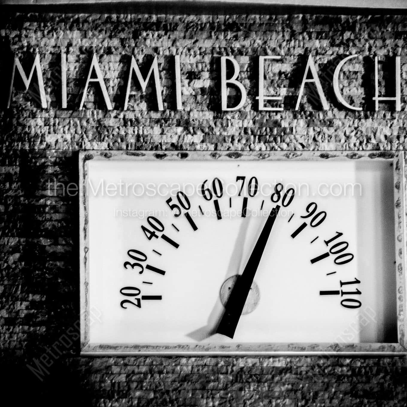 art deco miami beach temperature gauge Black & White Office Art