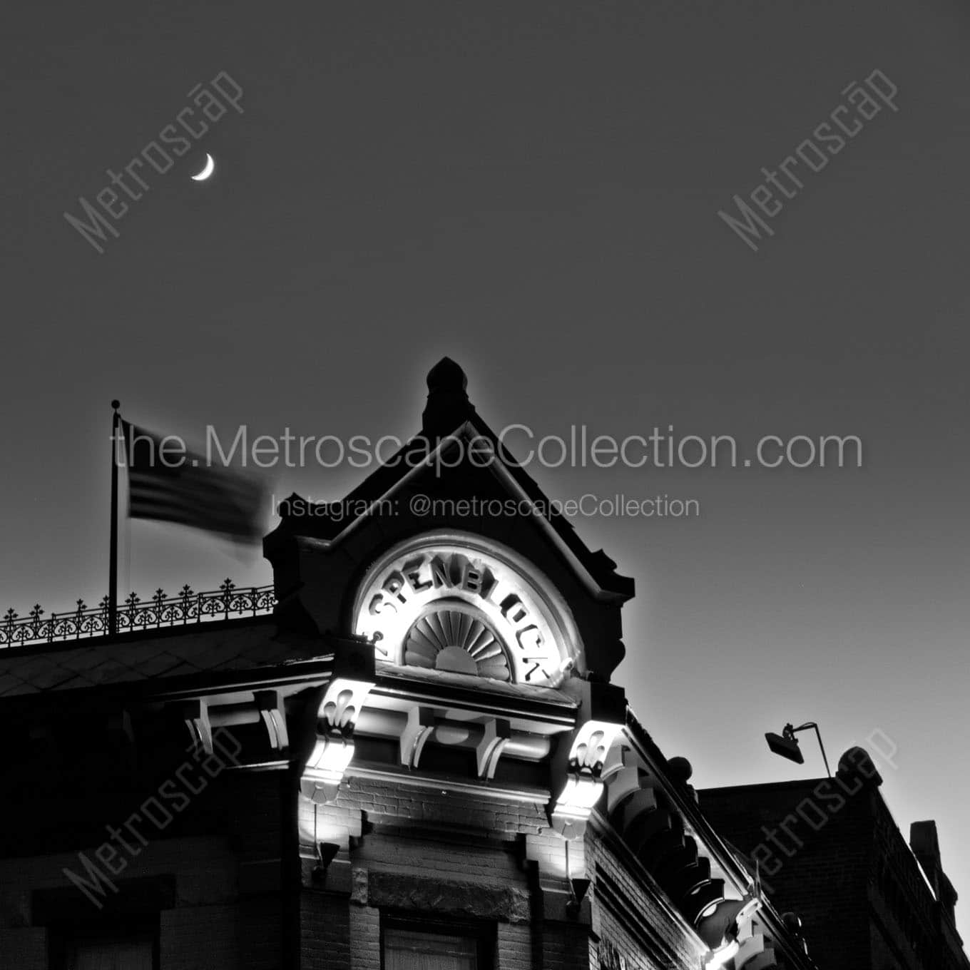 aspen block building Black & White Office Art