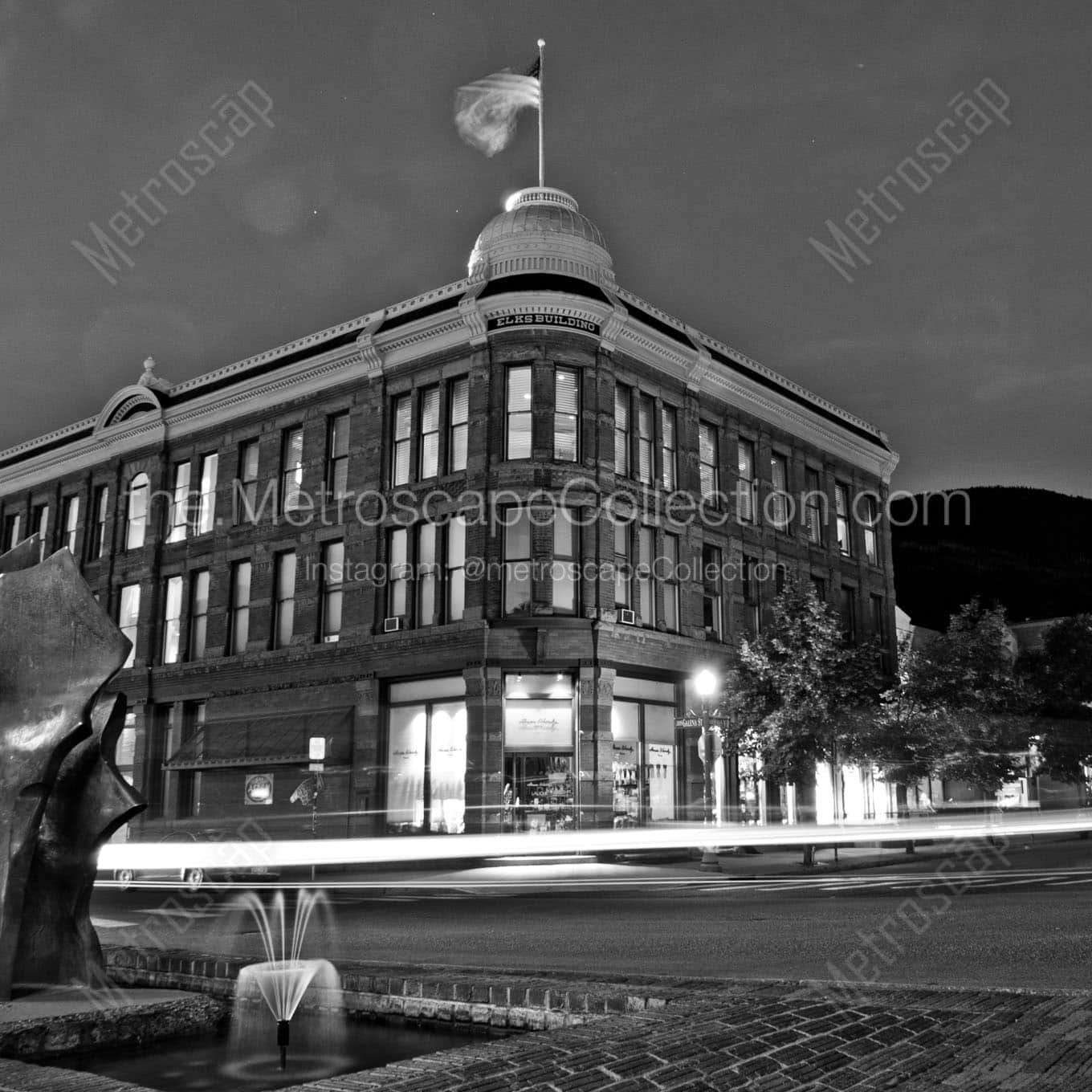 aspen elks building Black & White Office Art