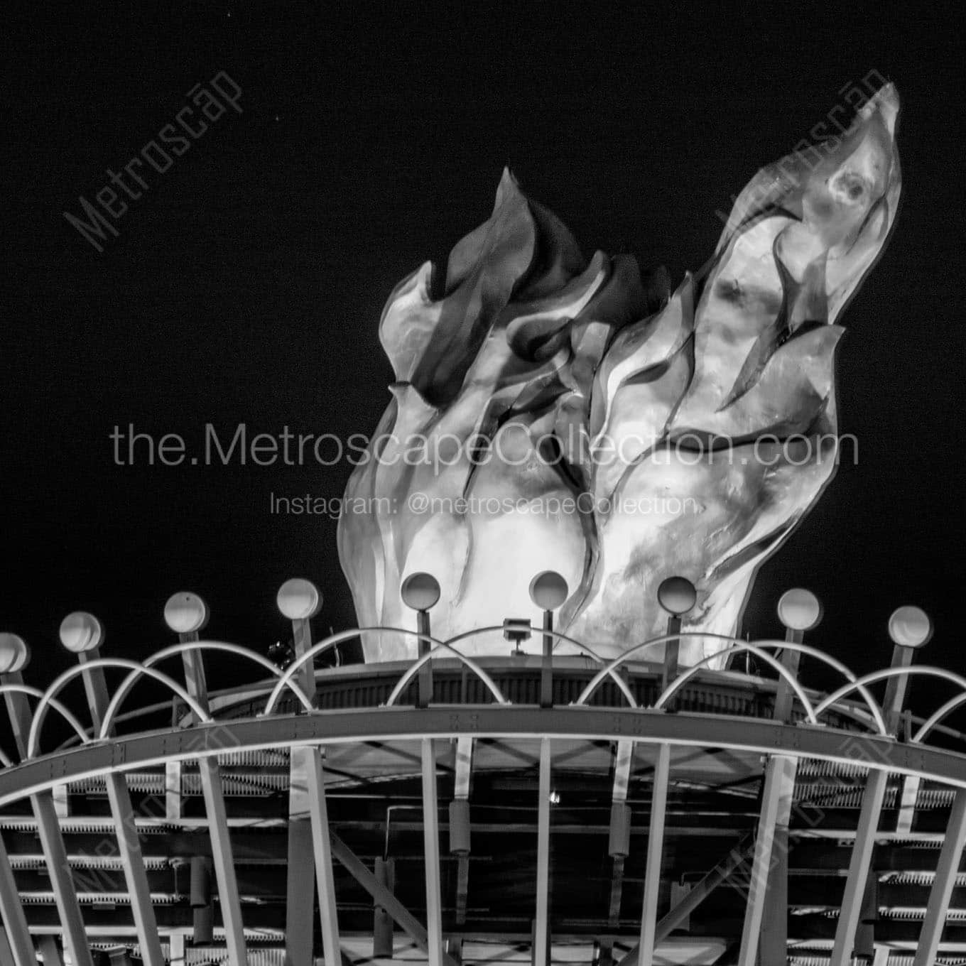 atlanta olympic flame Black & White Office Art