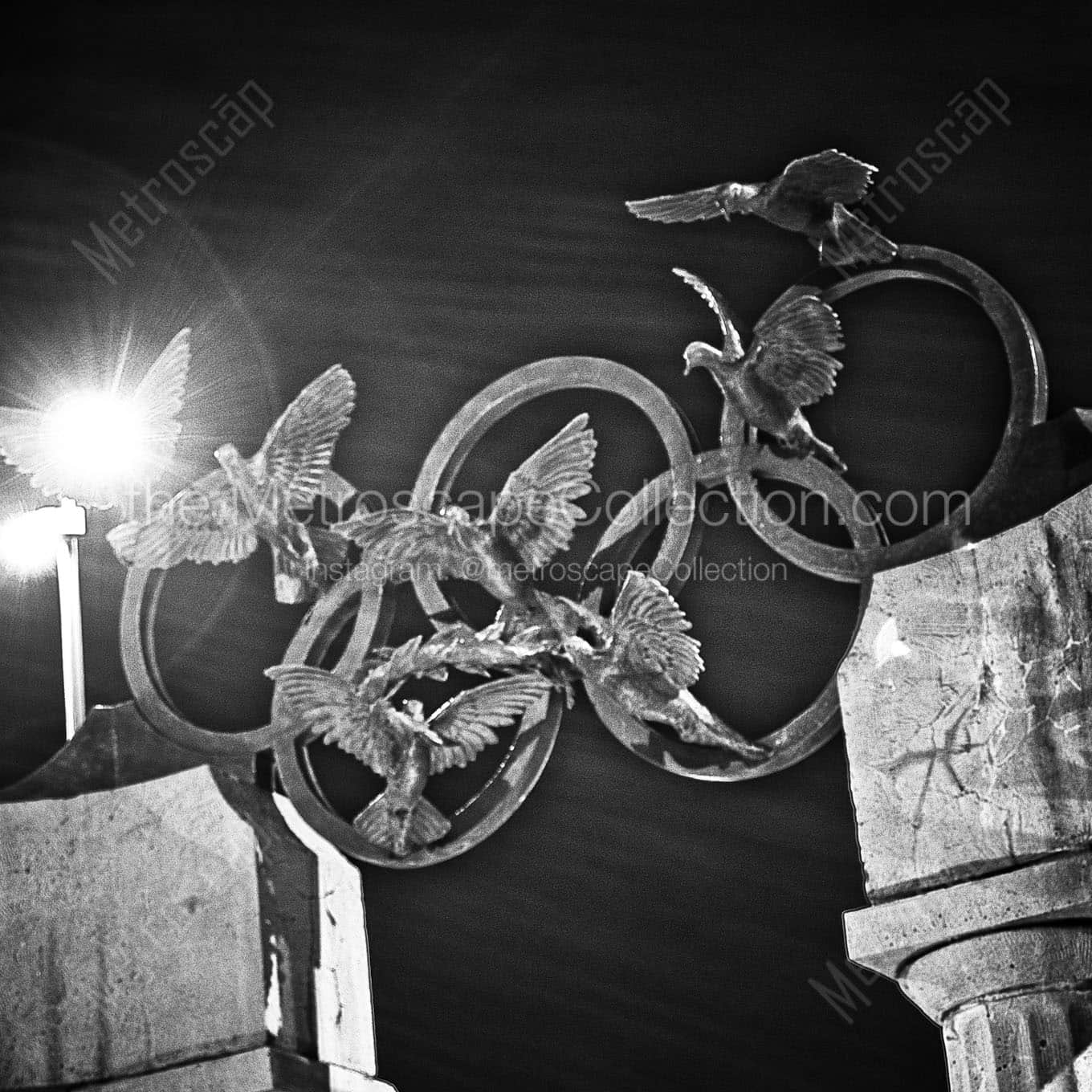 atlanta olympic rings Black & White Office Art