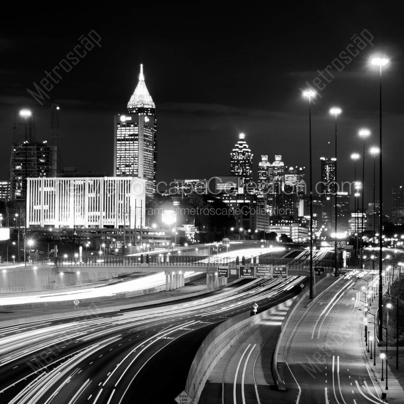 atlanta skyline Black & White Office Art