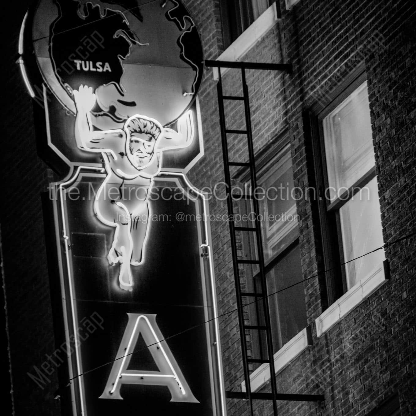 atlas life sign Black & White Wall Art
