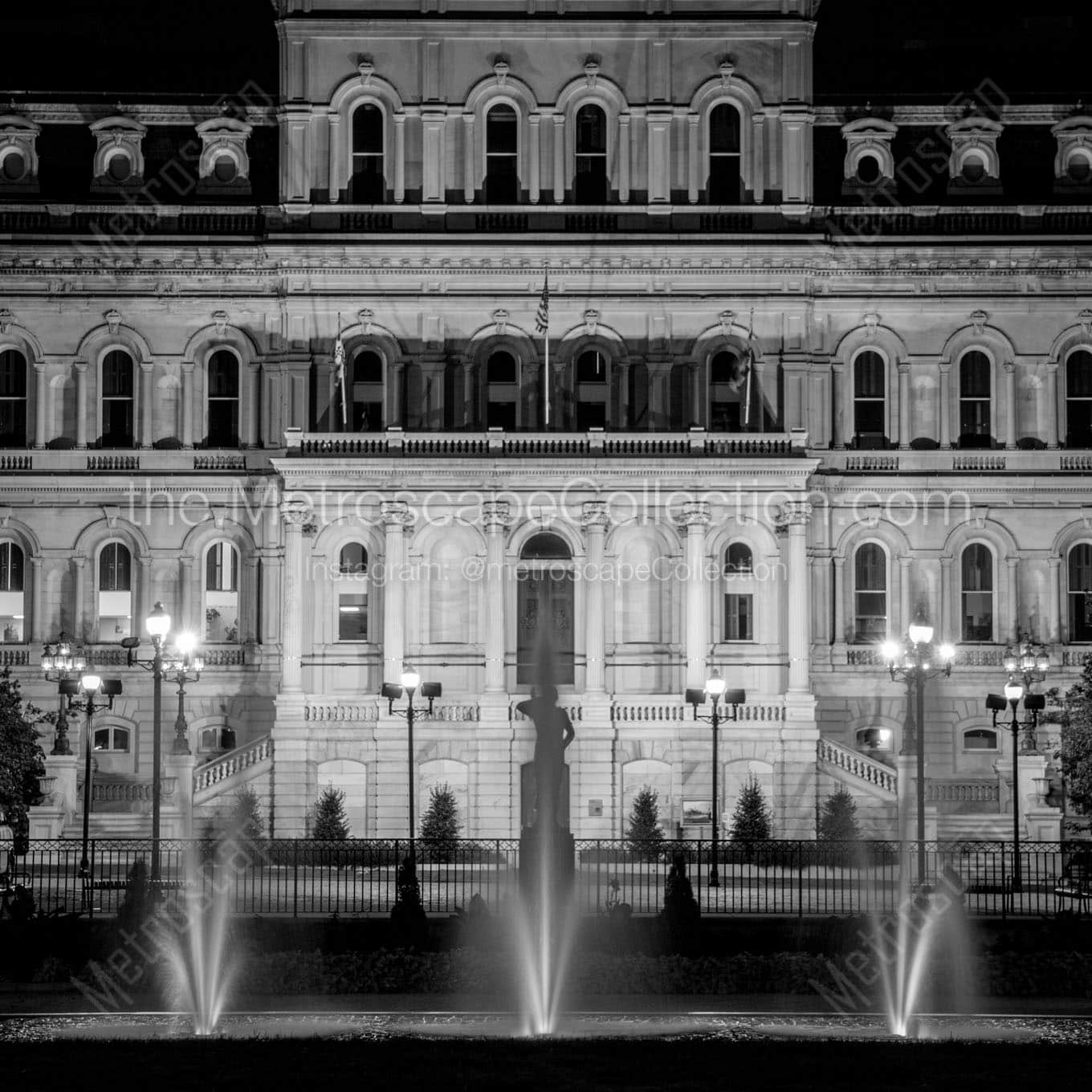 baltimore city hall night Black & White Office Art