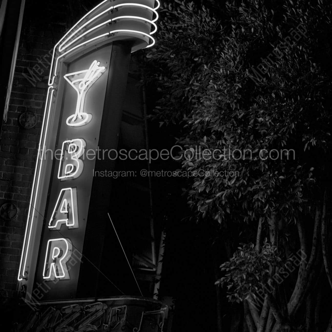 bar sign above dirty martini Black & White Office Art