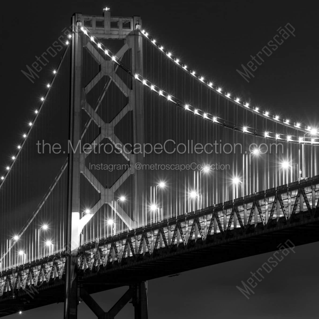 bay bridge night Black & White Office Art