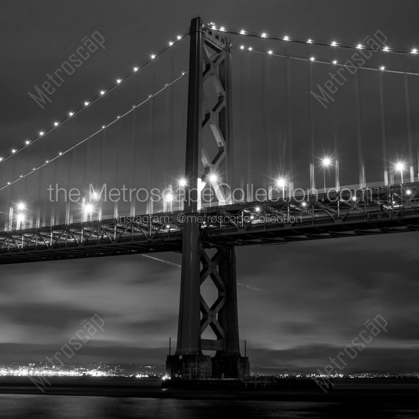 bay bridge spire night Black & White Office Art
