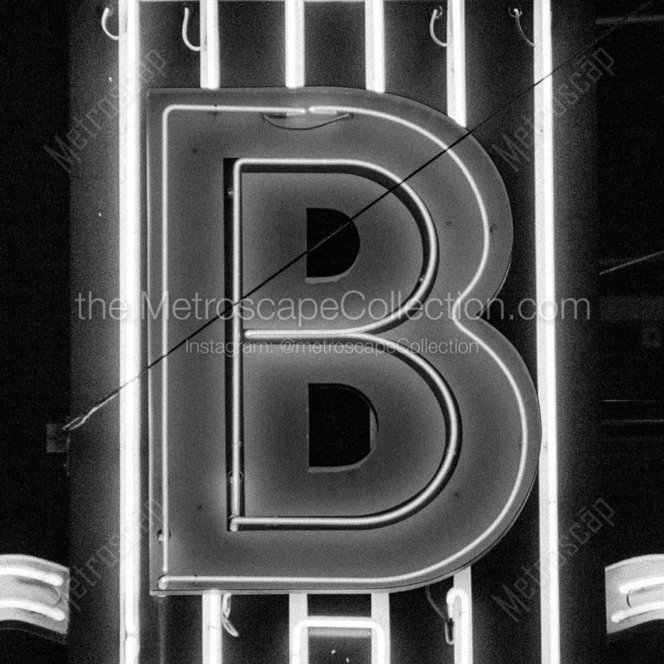 bb kings neon sign Black & White Office Art