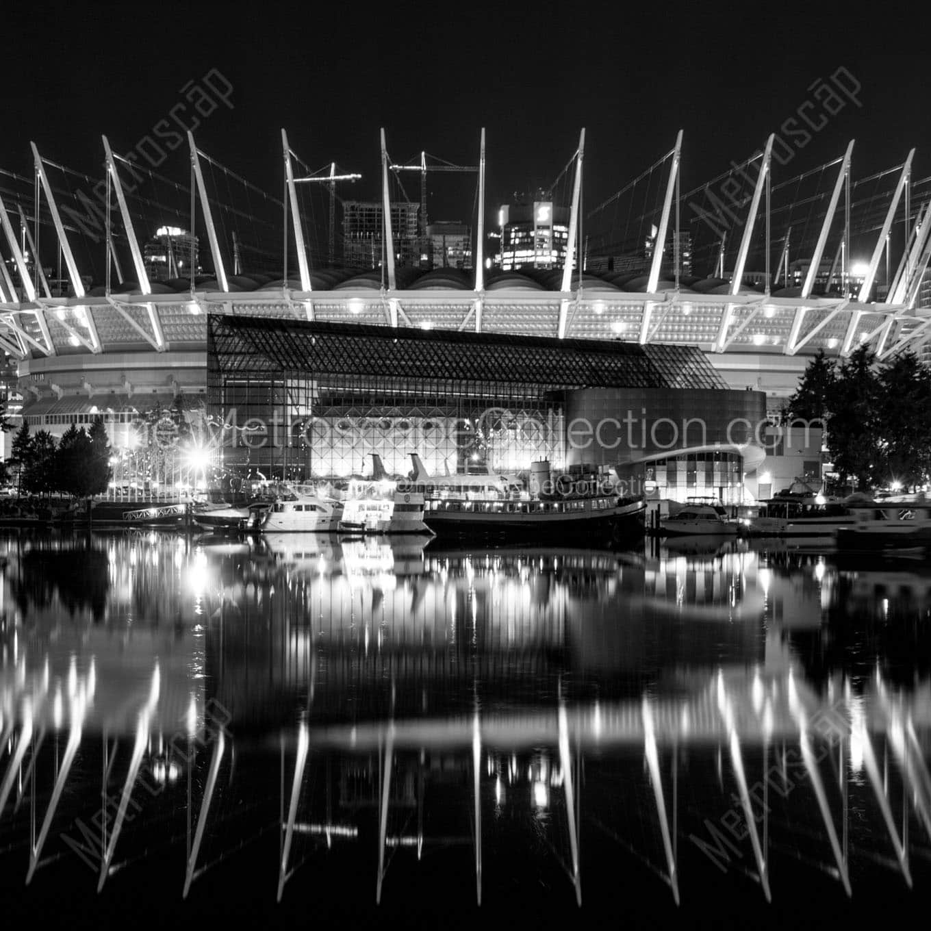 bc place at night Black & White Office Art
