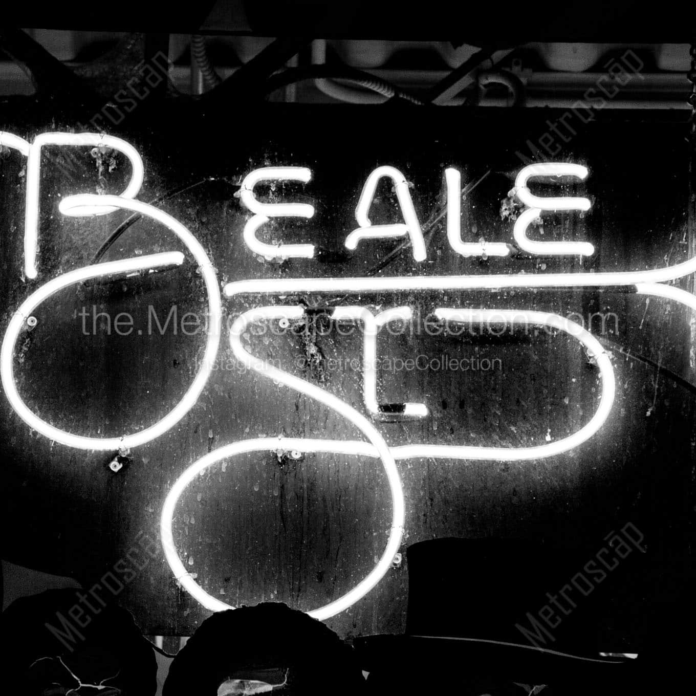 beale street neon sign Black & White Office Art