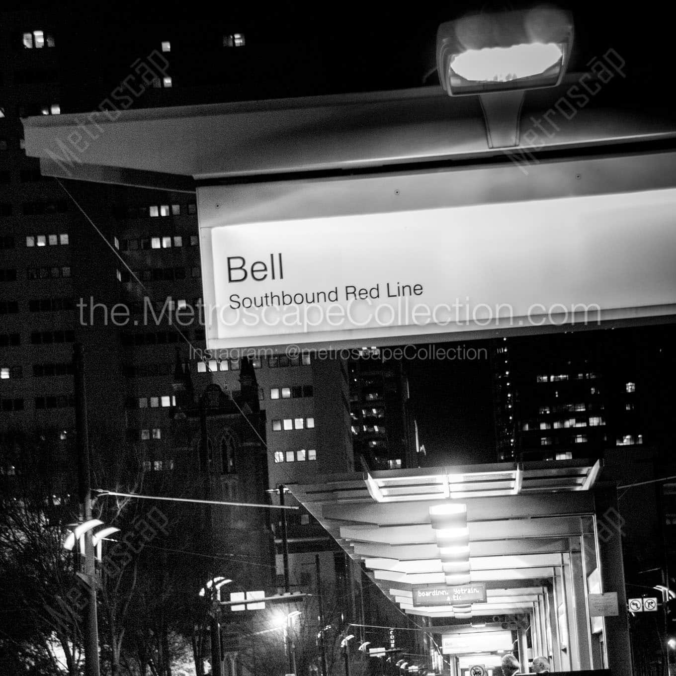 bell station red line metro Black & White Wall Art