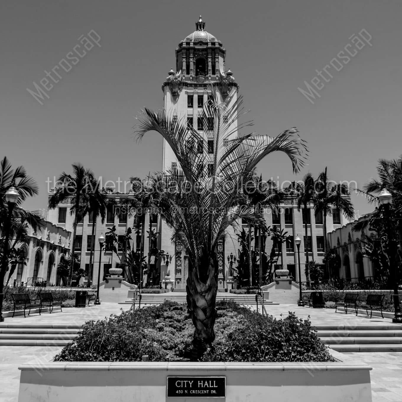 beverly hills city hall Black & White Office Art