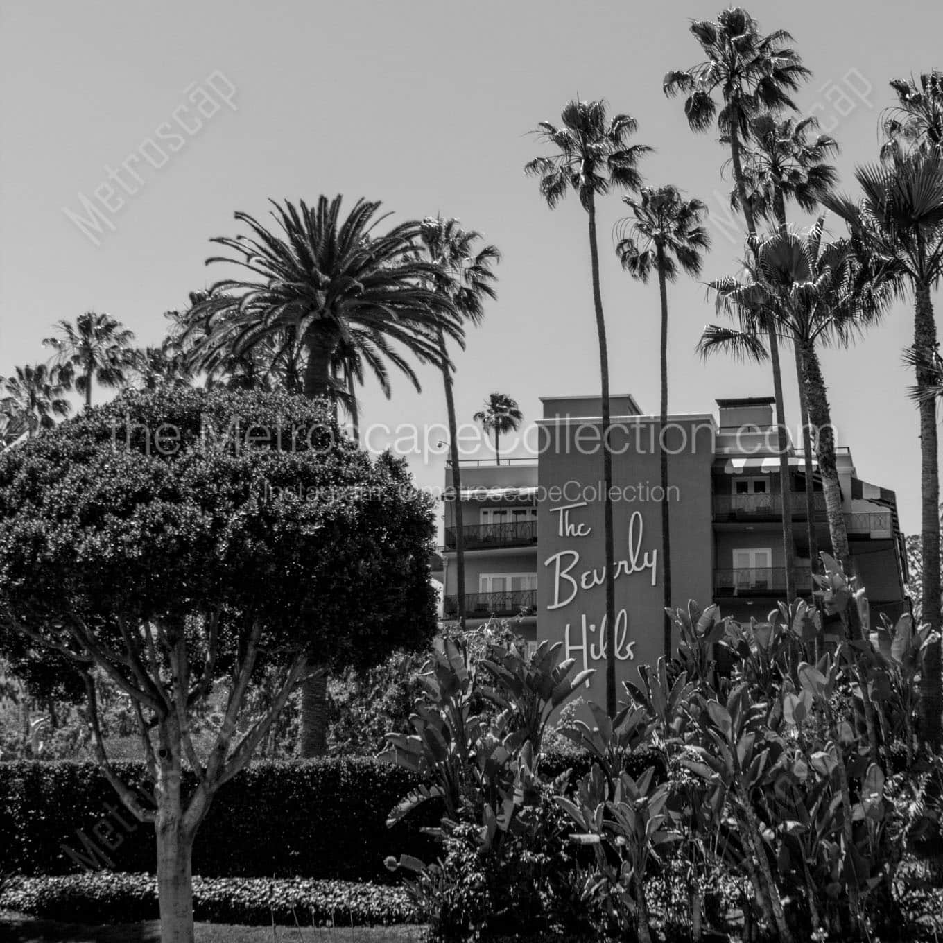 beverly hills hotel Black & White Office Art