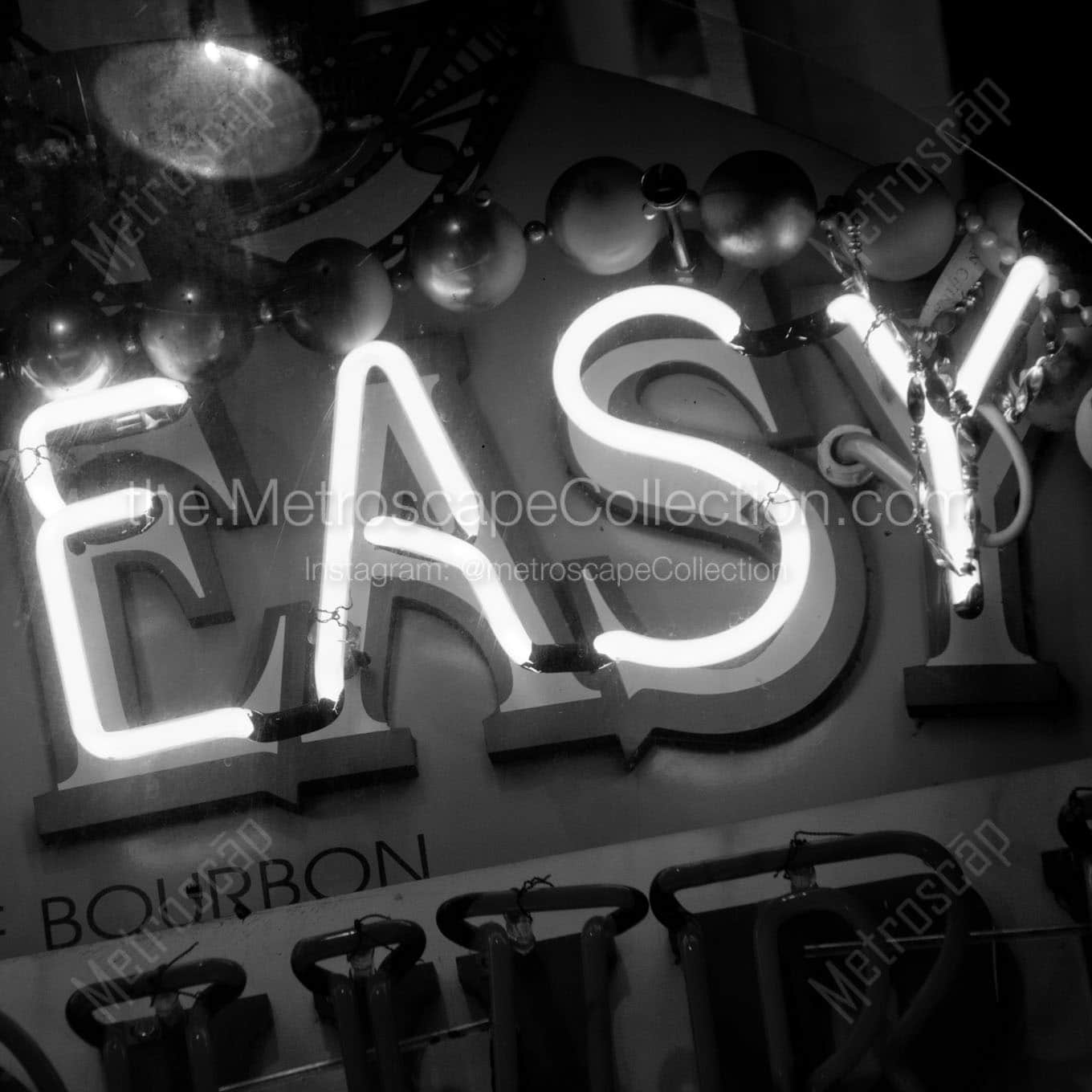 big easy sign bourbon street Black & White Office Art