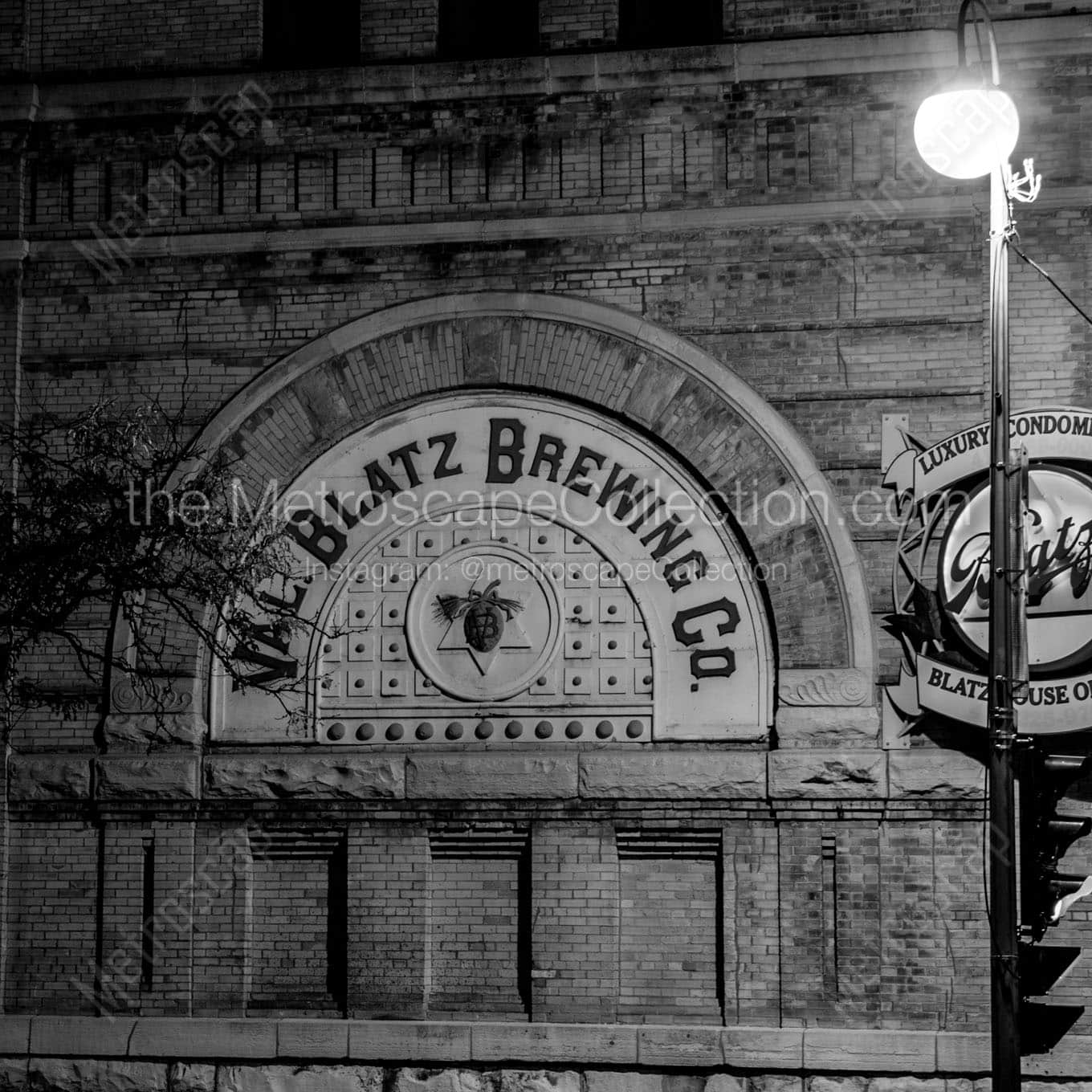 blatz brewing company condos Black & White Office Art