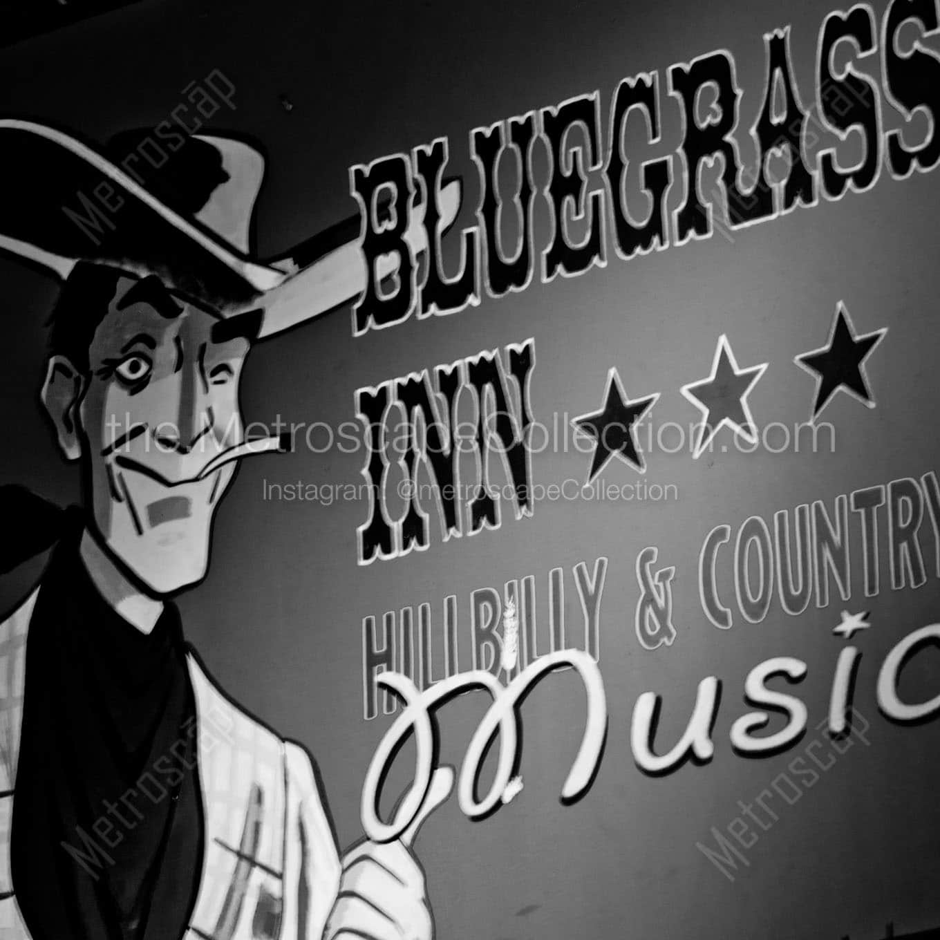 bluegrass inn sign Black & White Office Art