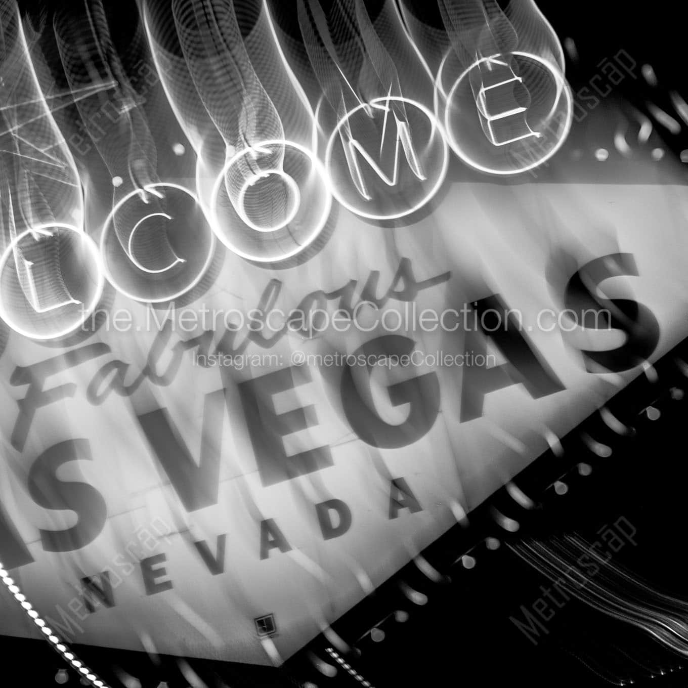 blurry las vegas sign Black & White Office Art