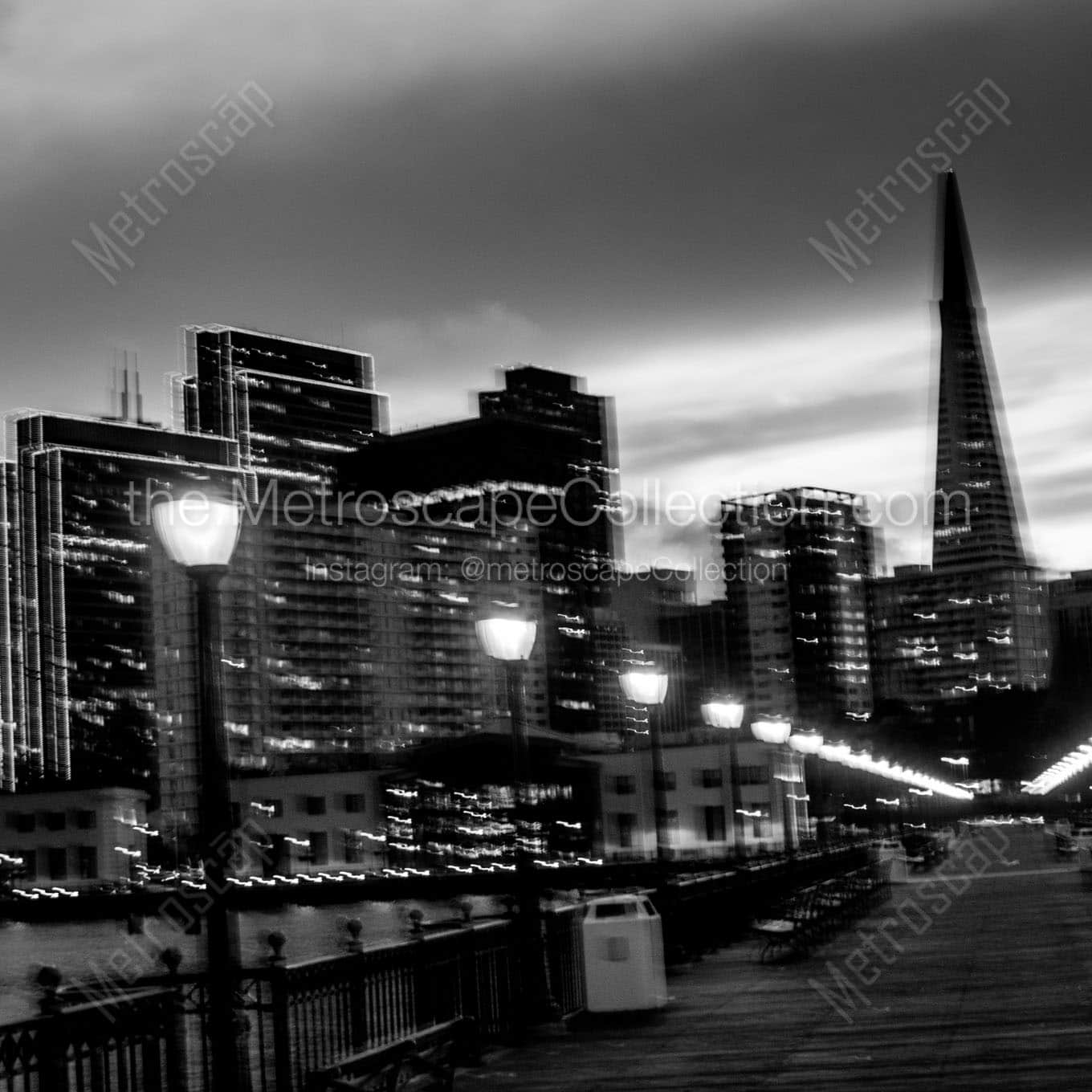 blurry pier 7 Black & White Office Art