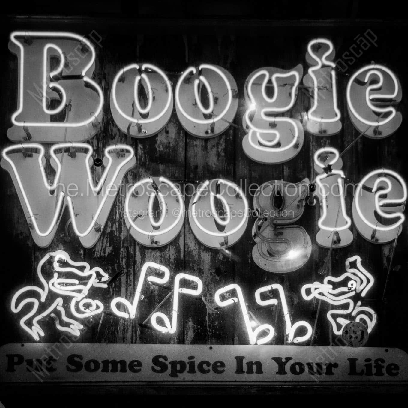 boogie woogie neon sign Black & White Office Art